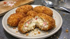 かにかまとはんぺんで簡単、とろっと濃厚「カニクリーム風コロッケ」—揚げ焼きで手軽に