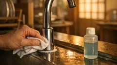 蛇口の白い水垢が落ちない理由と、1〜2分置いて落とす正しい手順