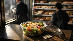 コンビニのドレッシング小袋を手を汚さずに最後まで絞るフタ活用術