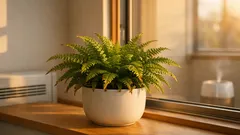 冬のボストンファーンが茶色くなる原因は乾燥だった、湿度60％を目指す室内ケア