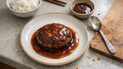 焼き油をひとさじでコク増し：自家製ハンバーグソースの作り方