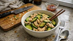 しっとり鶏ささみときゅうりの中華和え|酢×ごまでさっぱり、あと一品に