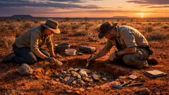 地面からのぞいた石の下に約60点、オーストラリアで石器「トゥラ」のまとまった埋納を発見