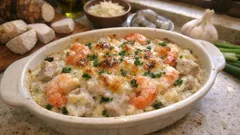 里芋のねっとり感が主役:えびと味噌で作る和風グラタン