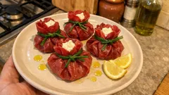 火を使わず5分で完成：ブレザオラの巾着「サッケッティーニ」チーズ包み