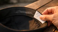 帽子の内側の汗ジミを防ぐ方法、100均の貼る汗取りパッドが便利