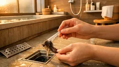 ストローで排水口掃除がここまで楽に、髪の毛詰まりを2分で絡め取る小技