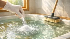 お風呂の残り湯で床掃除がラクに 酸素系漂白剤でつけ置きする5ステップ