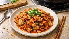 フライパンひとつで満足おかず：豚こま×キムチのしっとり豚キムチ