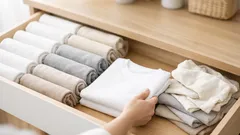 Tシャツのたたみ方を変えるだけで時短&きれいに収納する2パターン