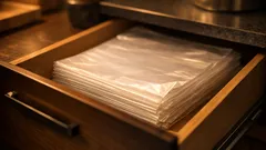 レジ袋が雪崩れる引き出しを卒業する、ぺたんこ折りの省スペース収納術