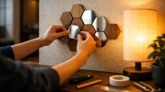 セリアの六角形×ミラータイルで作る海外インテリア風の壁飾りDIY