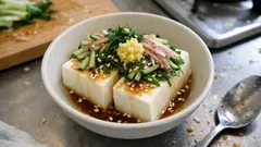 火を使わない、薬味たっぷり冷や奴：きゅうり×みょうが×大葉でさっぱり