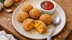 肉なしで満足感：かぼちゃとじゃがいものポルペッテをオーブンでこんがり焼く