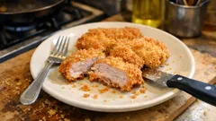 薄切り豚肉で時短!サクッと軽い「簡単とんかつ」—揚げ時間3分の目安つき