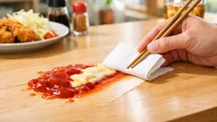 ケチャップやマヨネーズをこぼしたら、拭く前にこれだけでラクに片づく方法
