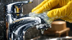 蛇口の白い水垢が落ちないときはクエン酸ジェルで一発、片栗粉で垂れない掃除術