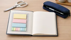 クリアファイルを切るだけで付箋が折れない、散らからない簡単ケースの作り方