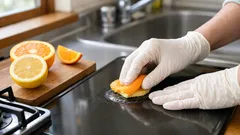 捨てる前にひと仕事、柑橘の皮でキッチンの油汚れを落とすナチュラル掃除術