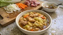 ホットクックで白菜のうま煮—重ねてスイッチだけ、とろ〜り中華あんが決まる