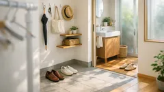 100均の突っ張り棒で浮かせる収納、玄関から水回りまでスッキリ整うアイデア集